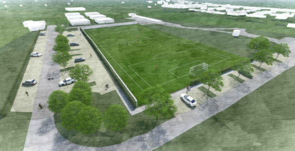 Studie - hřiště s umělým povrchem + parkování