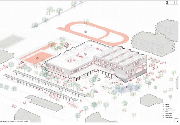 Vítězný návrh Svazkové školy - rozmístění